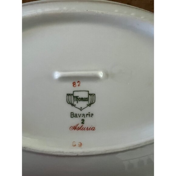 Vintage Thomas Bavaria Astoria Porcelain Oval Serving Dish With Floral & Gold Tr - Picture 5 of 5